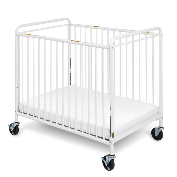 Foundations Chelsea Euro Clearview Metal Evacuation Crib, Mini Portable Crib With Mattress Wayfair